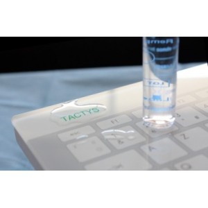 SLIM 811 Clavier Hygiene tactile extra plat, verre trempé avec Touch Pad et pavé numérique