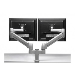 SPACE-ARM DUAL : support 2 écrans plat avec vérin à gaz